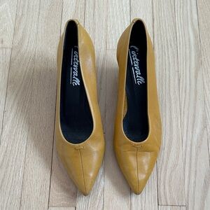 Mustard Yellow Soft Leather Heels
